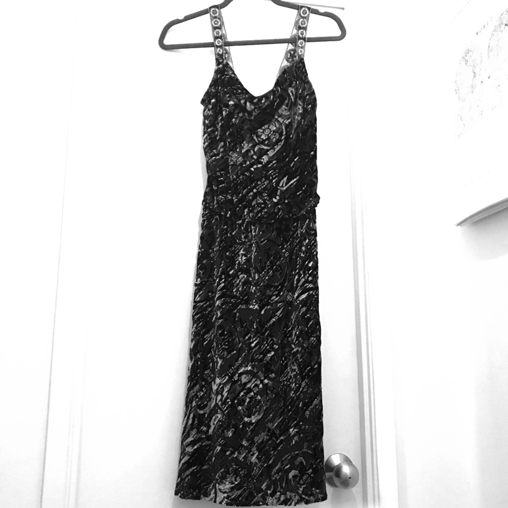 Velvet and silk Badgley Mischka dress